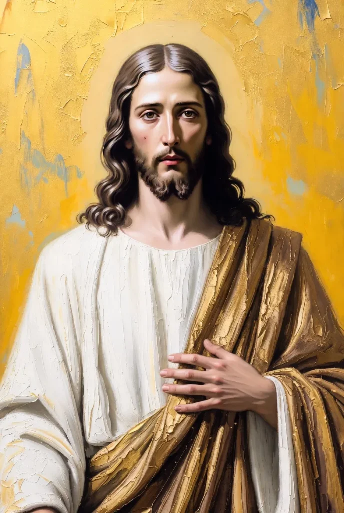 Jesus Christ in quiet prayer, bathed in golden divine light - a serene Christian wallpaper for meditation, worship, and spiritual strength.